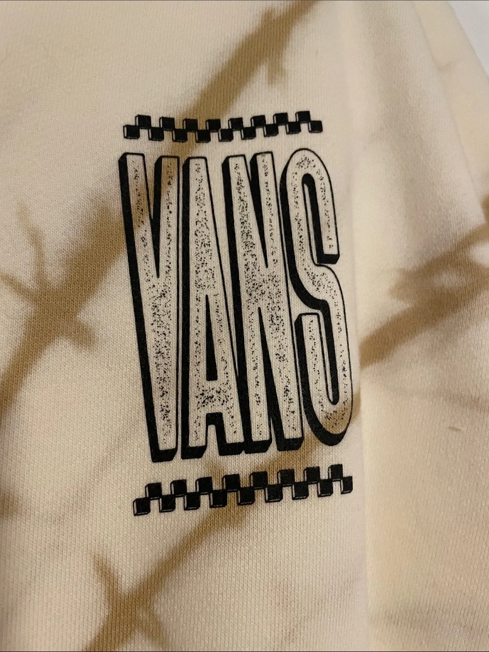Vans Men's Cream and Tan Tie-Dye Crewneck Sweatshirt